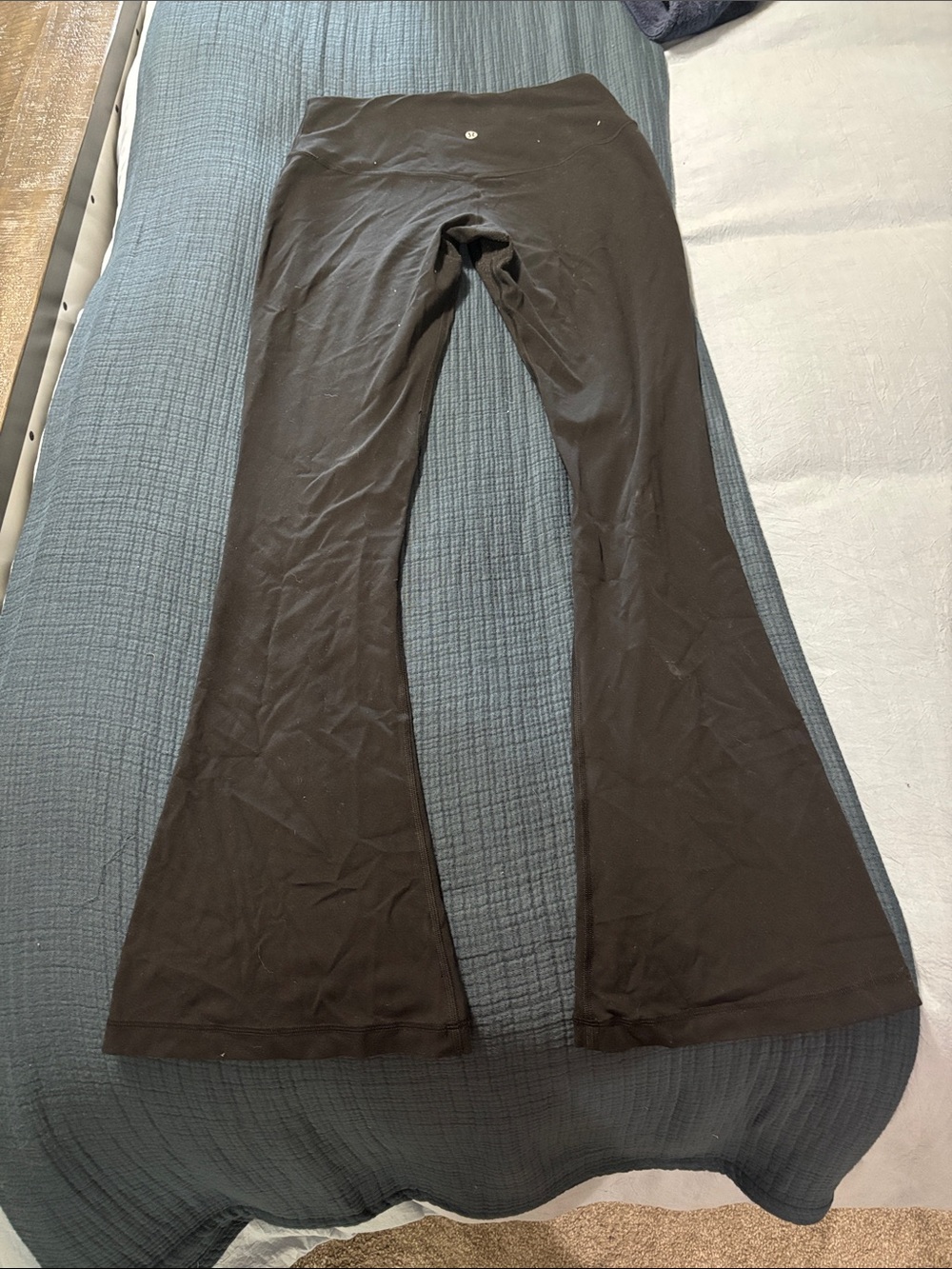 lululemon athletica Black High-Waist Flared Yoga Leggings with Logo
